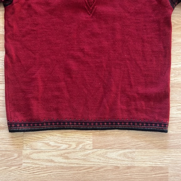 Dale of Norway Burgundy and Black Zip-Up Sweater - Picture 7 of 9